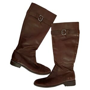 Vintage Brown Leather Enzo Angiolini Knee High Riding Boots